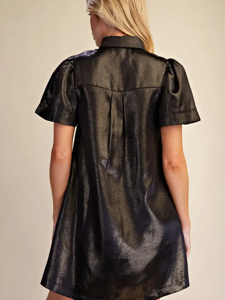 GLAM BLACK MINI DRESS D8498