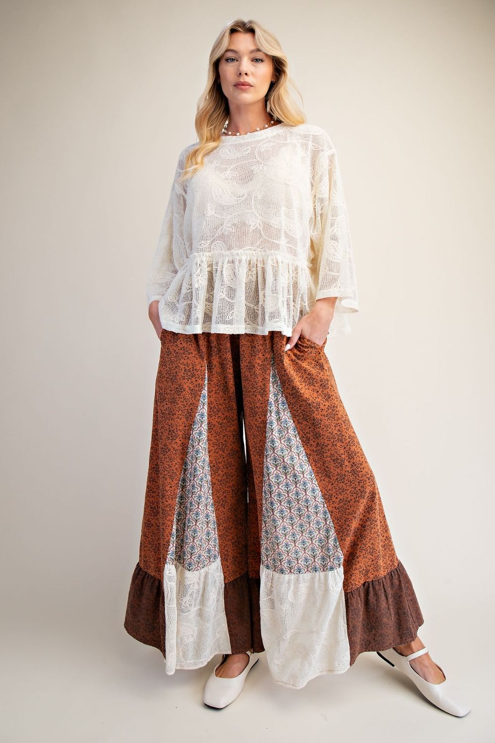 EASEL NATURAL LACE TOP ET30264