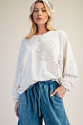 EASEL ECRU CROCHET TOP ET19100