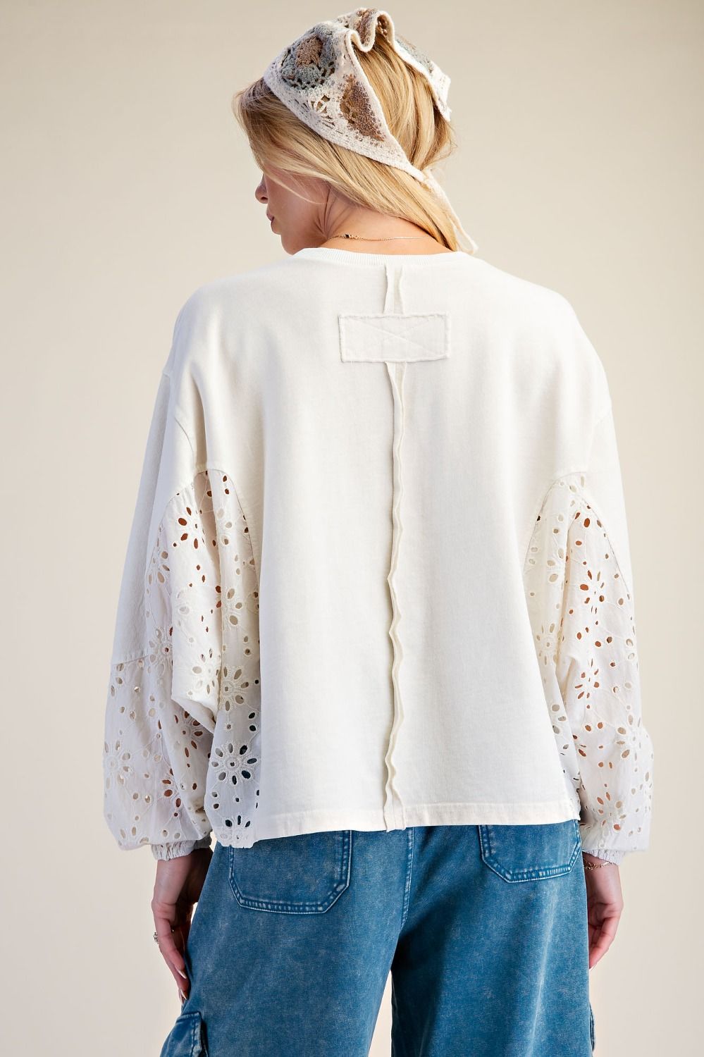 EASEL ECRU CROCHET TOP ET19100