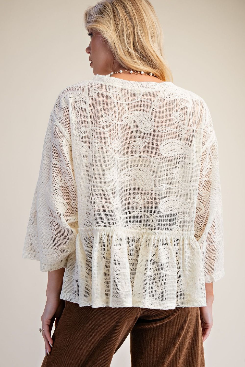 EASEL NATURAL LACE TOP ET30264