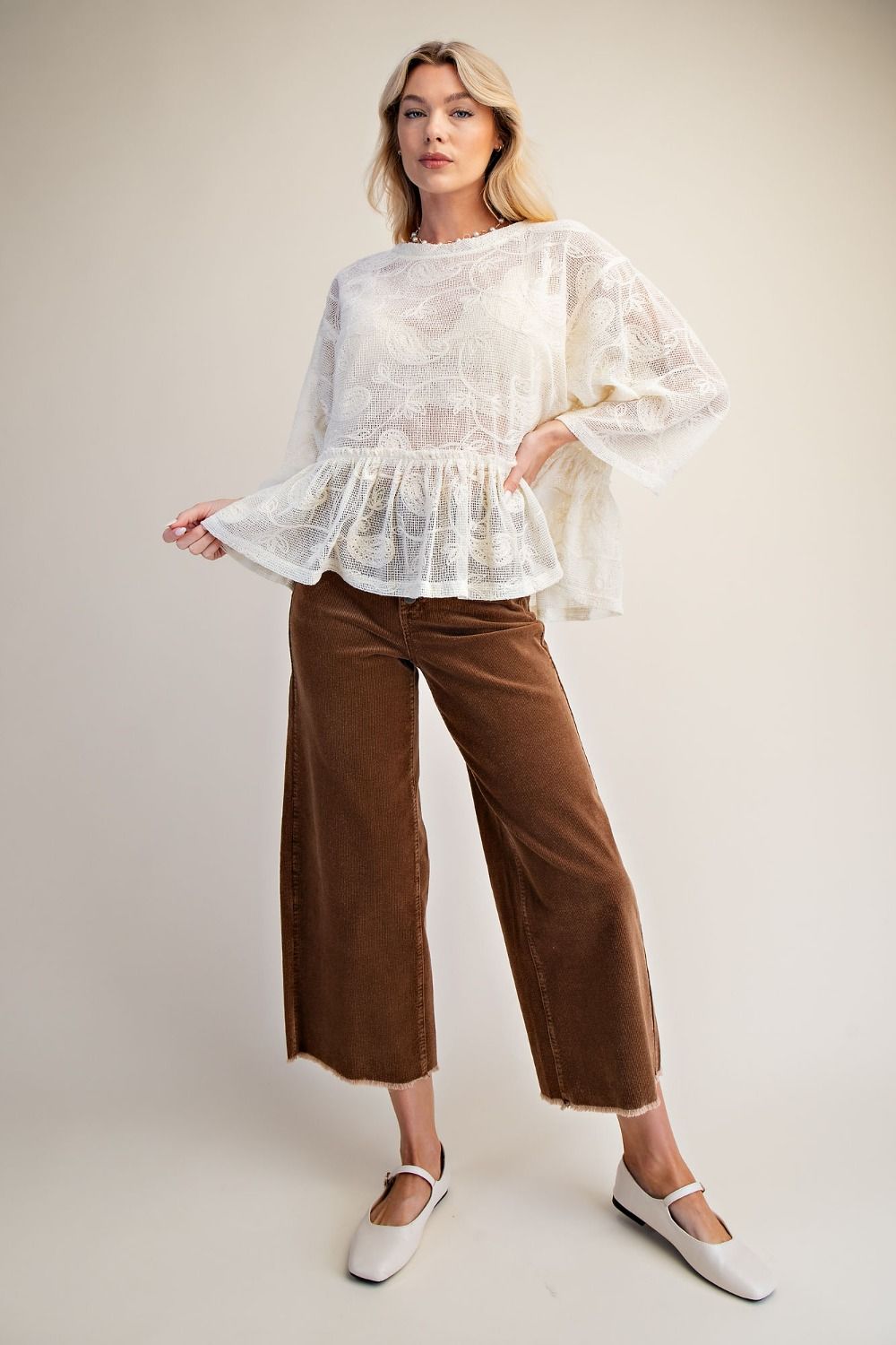 EASEL NATURAL LACE TOP ET30264
