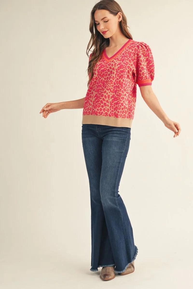 JODIFL PINK LEOP TOP G16216