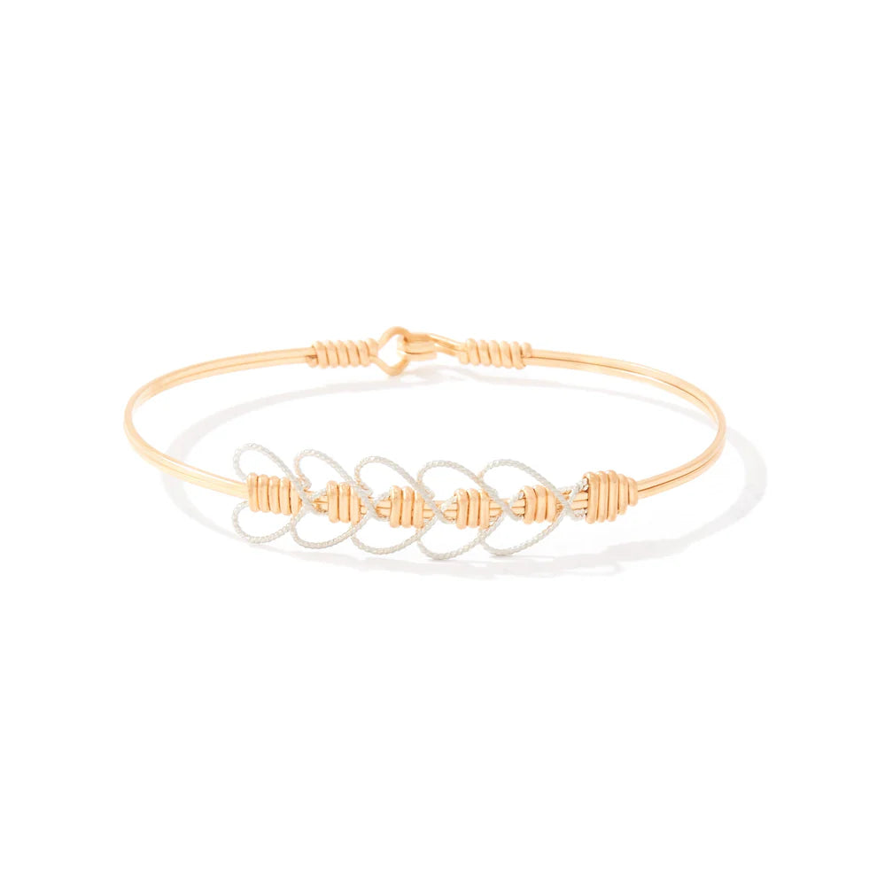HEARTS COLLIDE BRACELET GOLD/SILVER 7"M