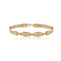 Hugs and Kisses Bracelet - 14K Gold Artist Wire & Silver / 7" - M