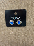 TOVA DAISY STUD ELECTRIC BLUE