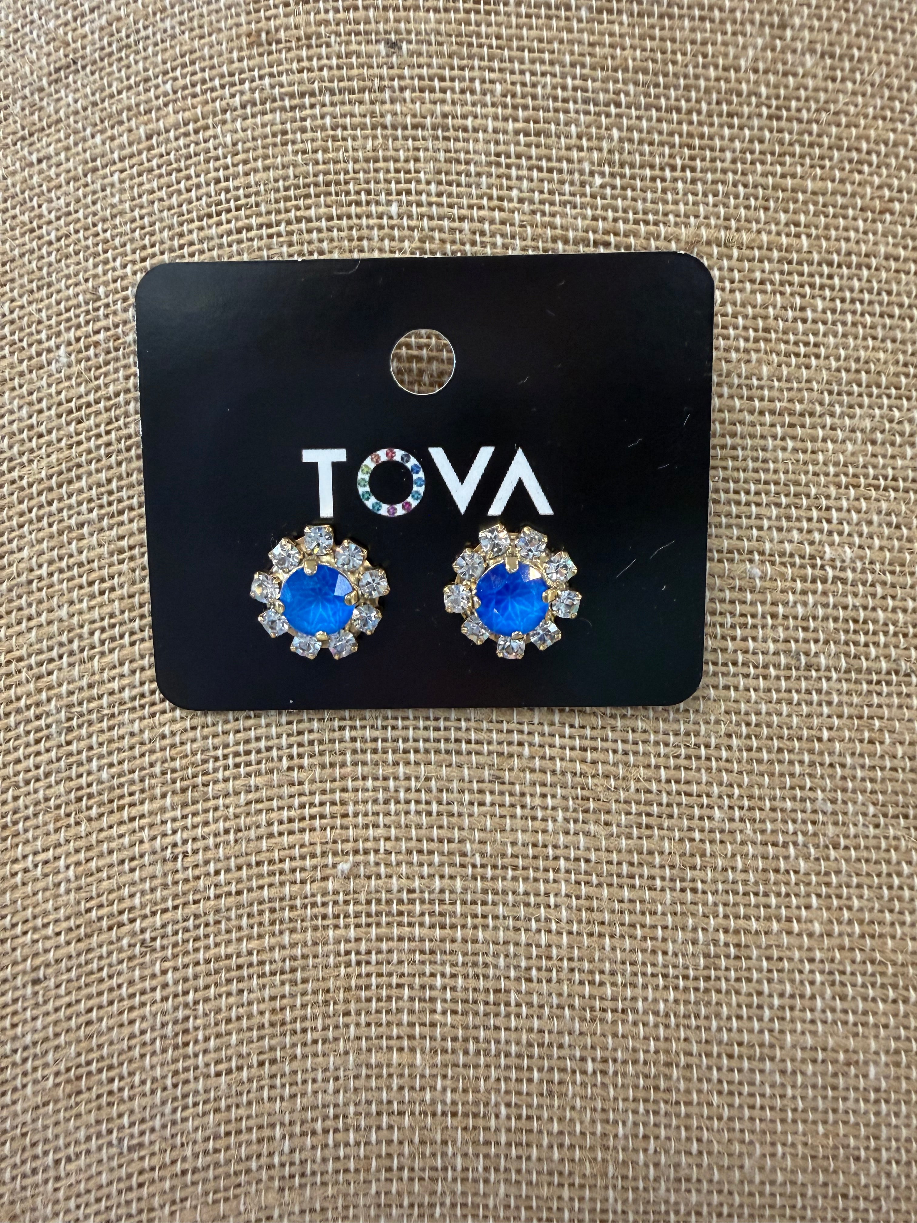 TOVA DAISY STUD ELECTRIC BLUE