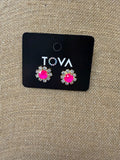 TOVA DAISY STUD ELECTRIC PINK