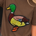 Medium brown tee with sequin mallard duck design