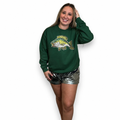 Forest green sweatshirt with sparkle fish design
