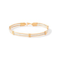 Katbird Bracelet - Sterling Silver Bar with 14K Gold Artist Wire / 7" - M