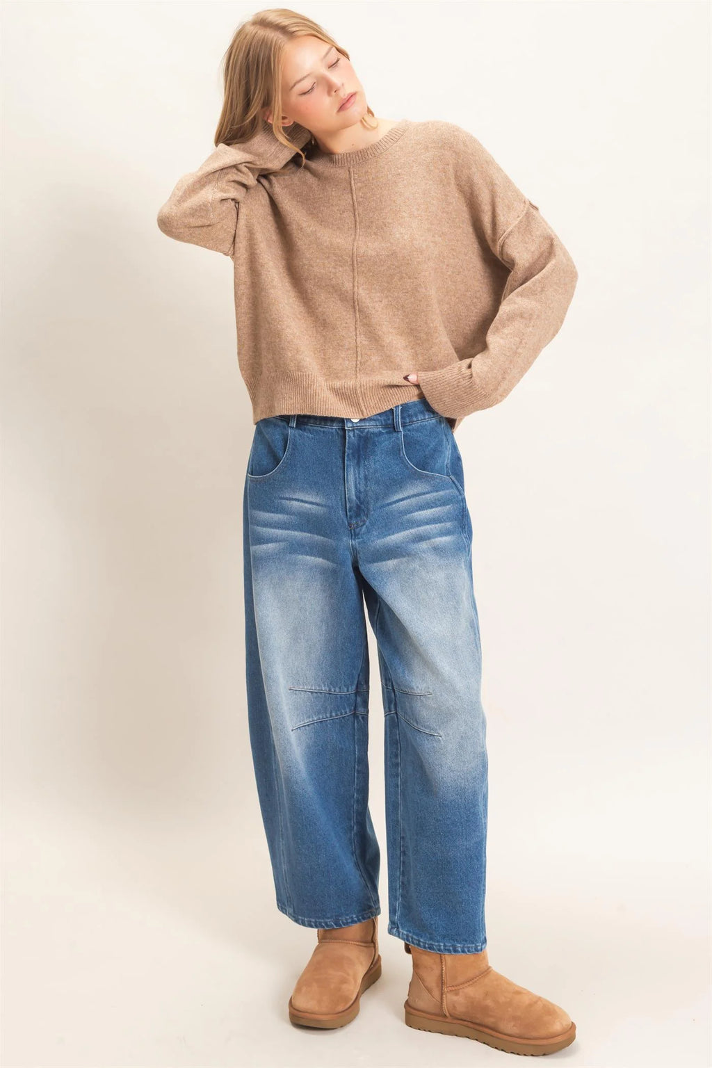 HYFVE TAUPE SWEATER HF26E203-D