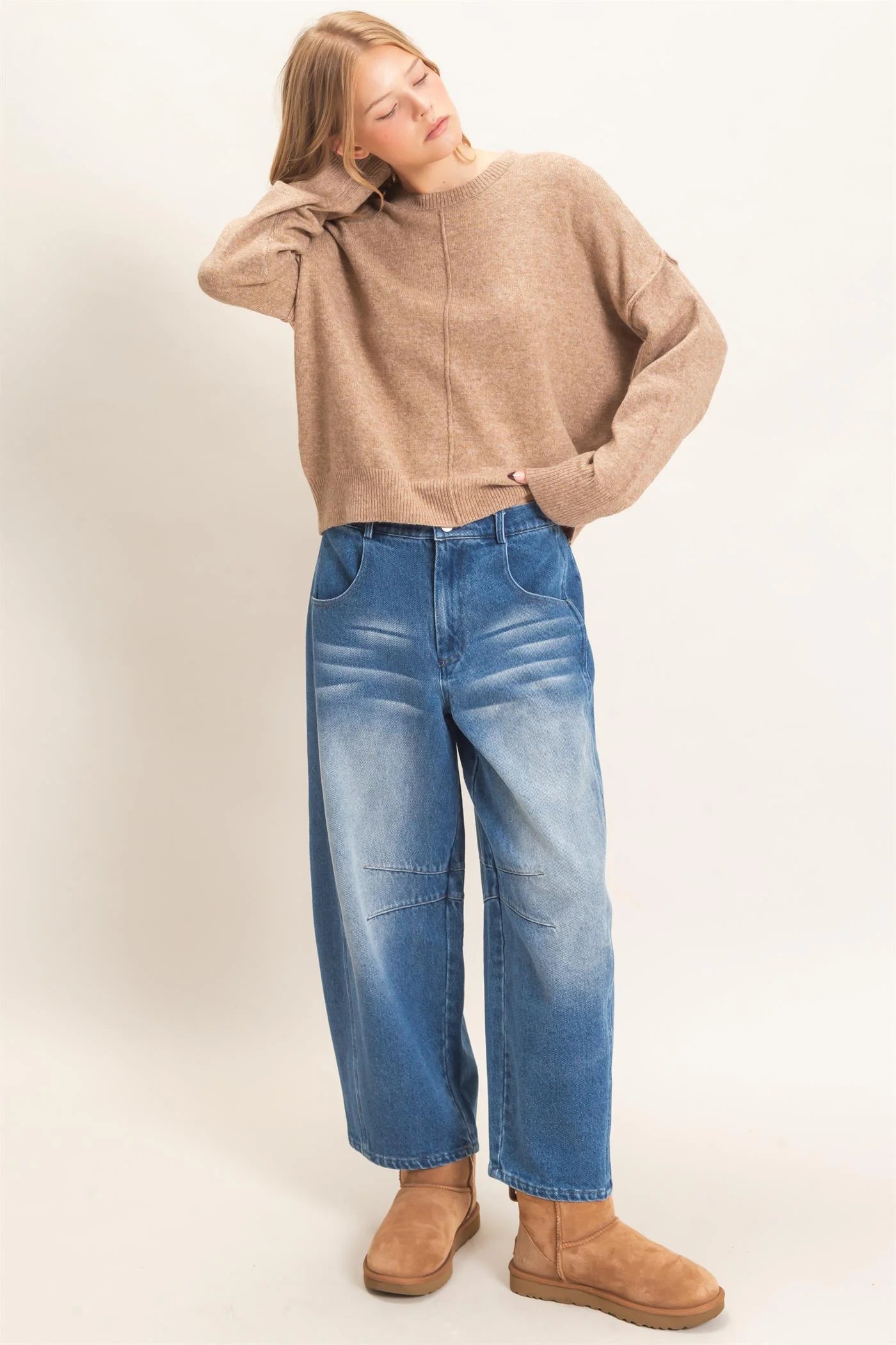 HYFVE TAUPE SWEATER HF26E203-D