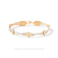 Sands of Time Bracelet - 14K Gold Artist Wire & Sterling Silver with Sterling Silver X's / 7.5" - L
