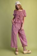 EASEL RED RUFFLE PANTS SB600009