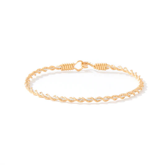 Serenity Bracelet - 14K Gold Artist Wire with Sterling Silver / 7" - M