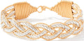 Trident Bracelet - Silver Bar and 14K Gold Artist Wire / 7.5" - L