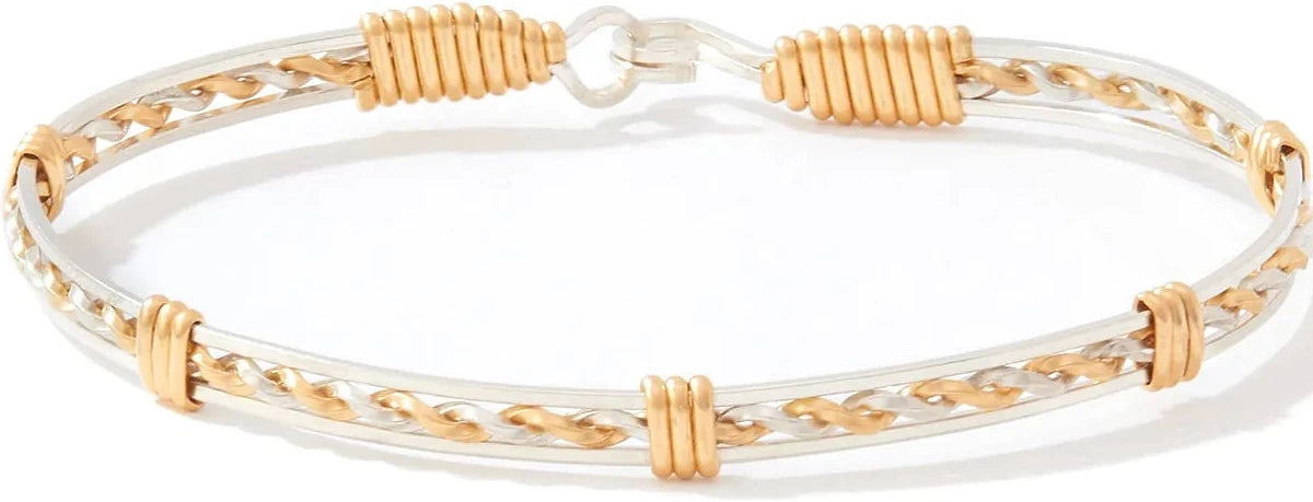 Be Still Bracelet - 14K Gold Artist Wire and Sterling Silver / 7.5" - L