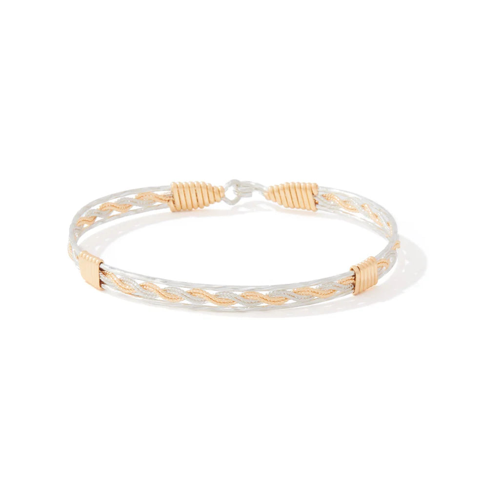 Always a Part of Me Bracelet - 14K Gold Artist Wire and Sterling Silver / 6.75" - S