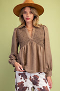 EASEL OLIVE GREY TOP ST100256