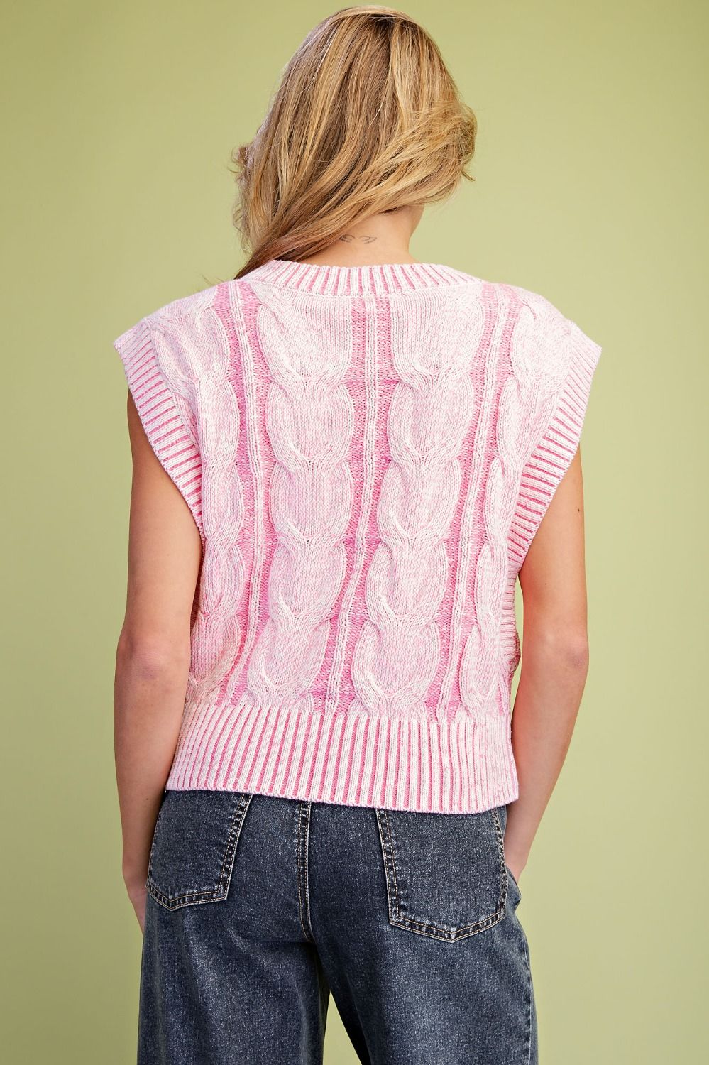 EASEL PINK  KNIT SWEATER ST110002