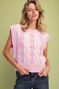 EASEL PINK  KNIT SWEATER ST110002