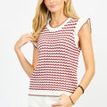MS MAROON/WHITE SWEATER 76344