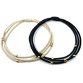 3mm Gold Water Pony Waterproof Bracelet Hair Bands in Black and Beige (#2)